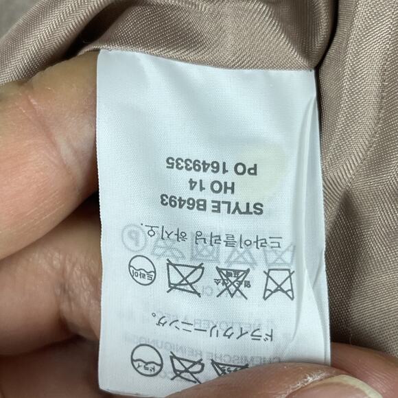 J Crew Melton Peacoat Jacket Womens 4T Beige Double Breasted Italian Wool Preppy - Picture 9 of 14